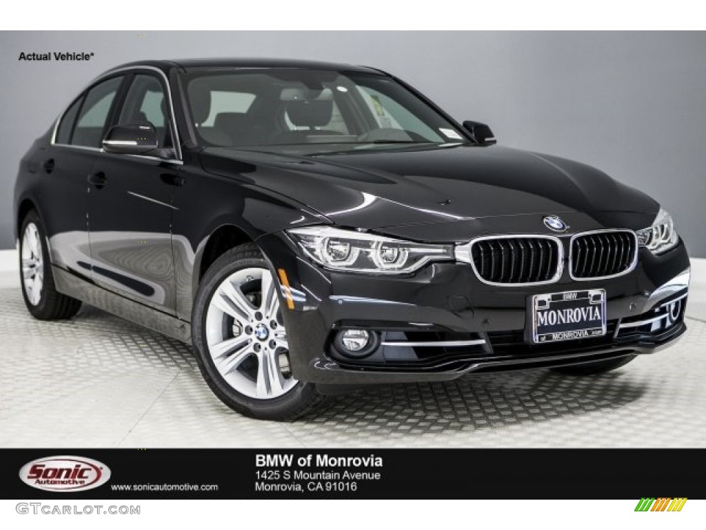 2017 3 Series 330i Sedan - Black Sapphire Metallic / Black photo #1