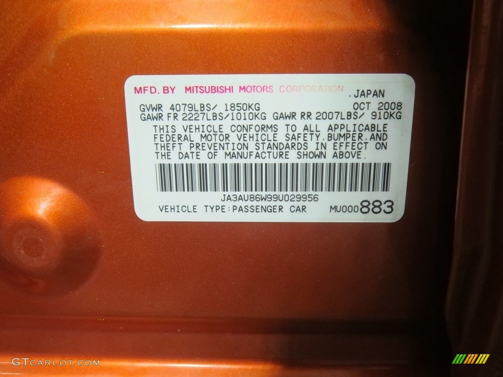 2009 Lancer GTS - Wicked White Satin / Black photo #36