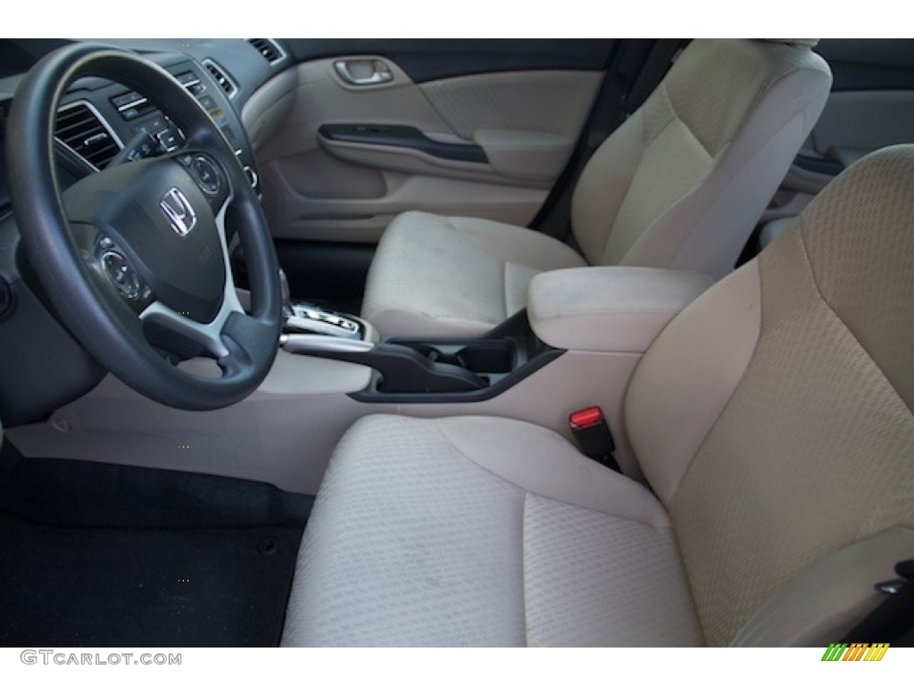 2014 Civic LX Sedan - Taffeta White / Beige photo #3