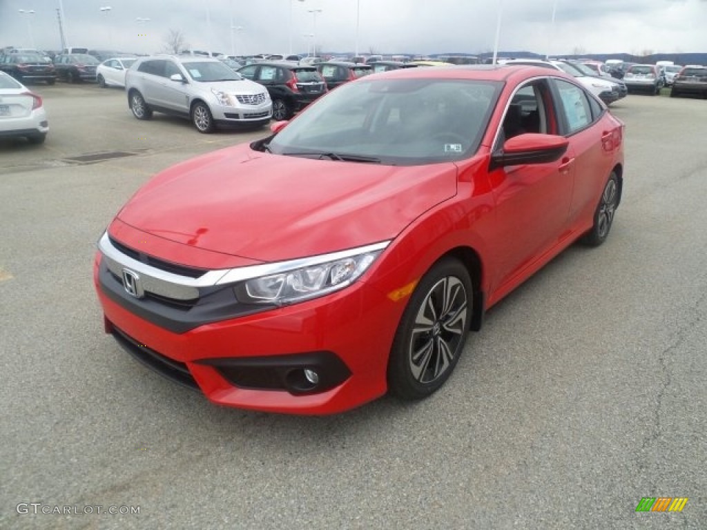 Rallye Red 2017 Honda Civic EX-L Sedan Exterior Photo #119070104