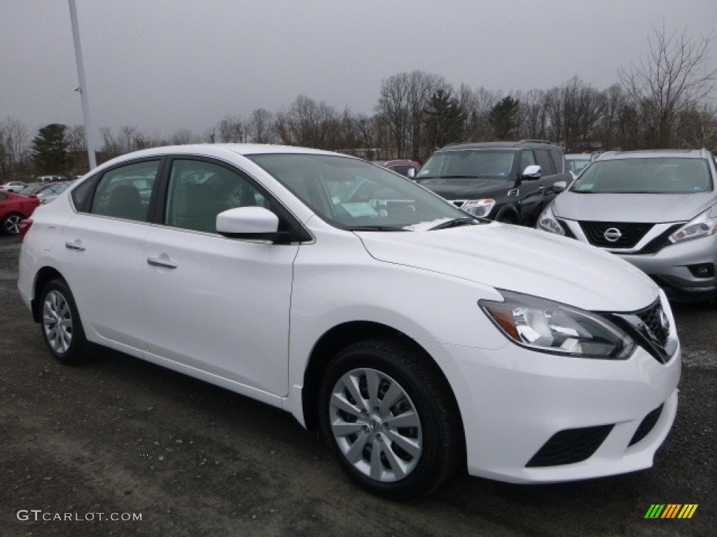 2017 Sentra S - Fresh Powder White / Charcoal photo #1