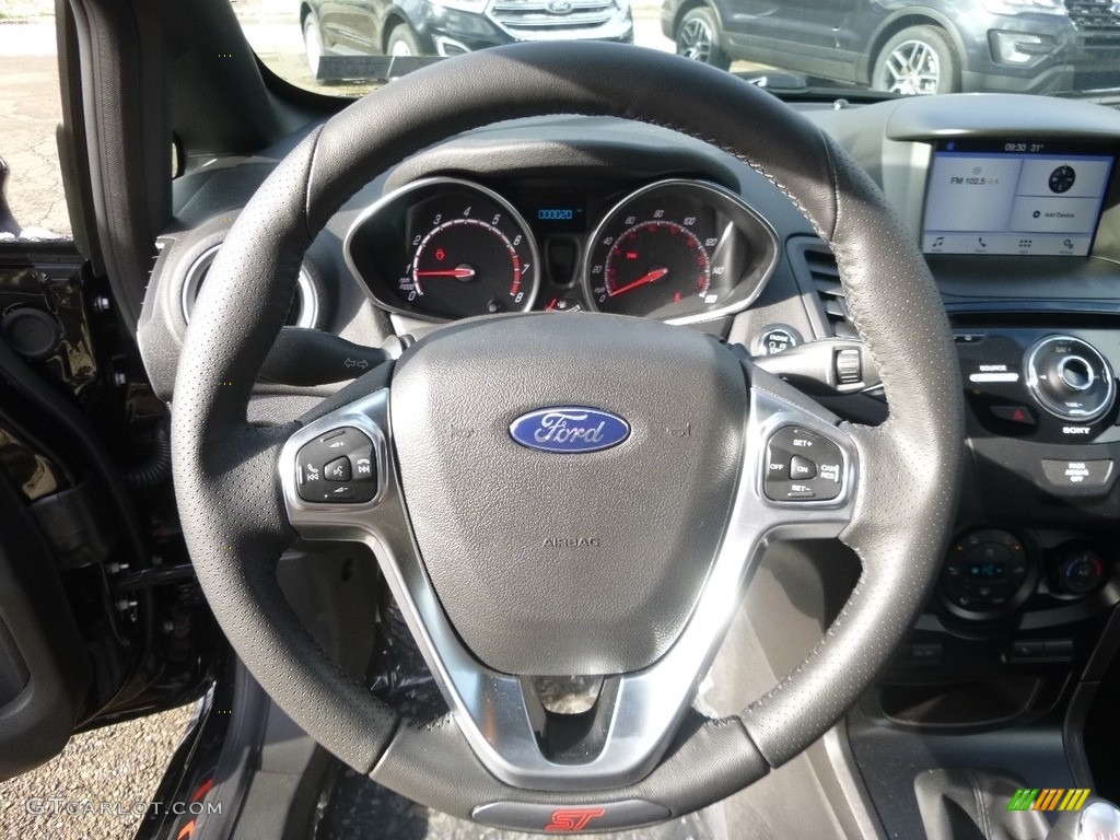 2017 Ford Fiesta ST Hatchback Charcoal Black Steering Wheel Photo #119071718
