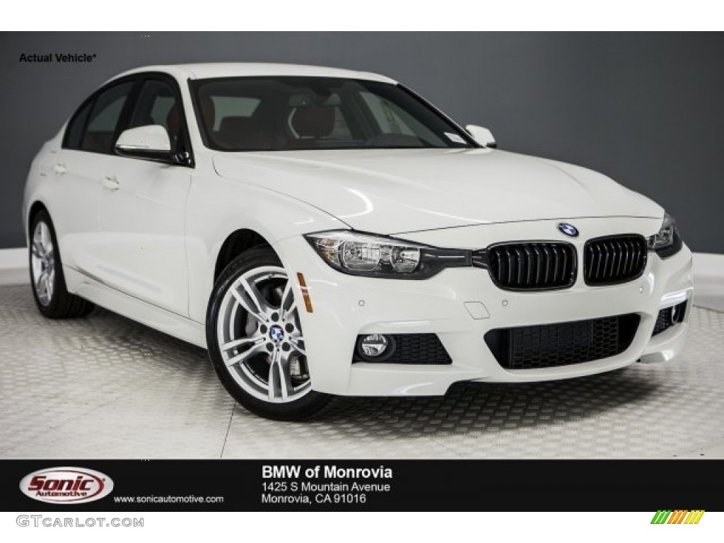 2017 3 Series 330i Sedan - Alpine White / Coral Red photo #1