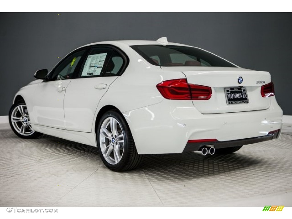 2017 3 Series 330i Sedan - Alpine White / Coral Red photo #3