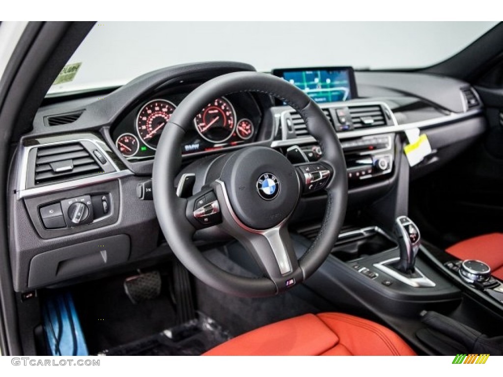2017 BMW 3 Series 330i Sedan Coral Red Dashboard Photo #119075069