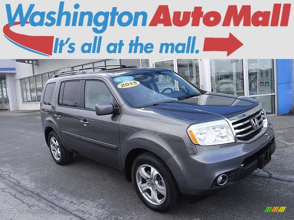 2015 Pilot EX-L 4WD - Modern Steel Metallic / Black photo #1