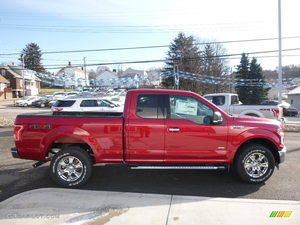 2017 F150 XLT SuperCab 4x4 - Ruby Red / Earth Gray photo #4