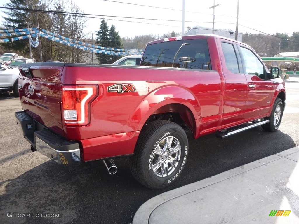 2017 F150 XLT SuperCab 4x4 - Ruby Red / Earth Gray photo #6