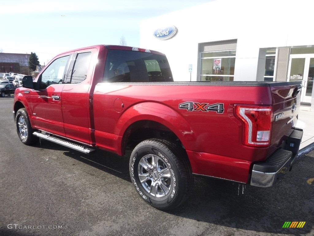 2017 F150 XLT SuperCab 4x4 - Ruby Red / Earth Gray photo #8
