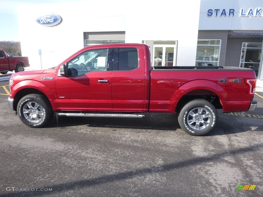 2017 F150 XLT SuperCab 4x4 - Ruby Red / Earth Gray photo #9