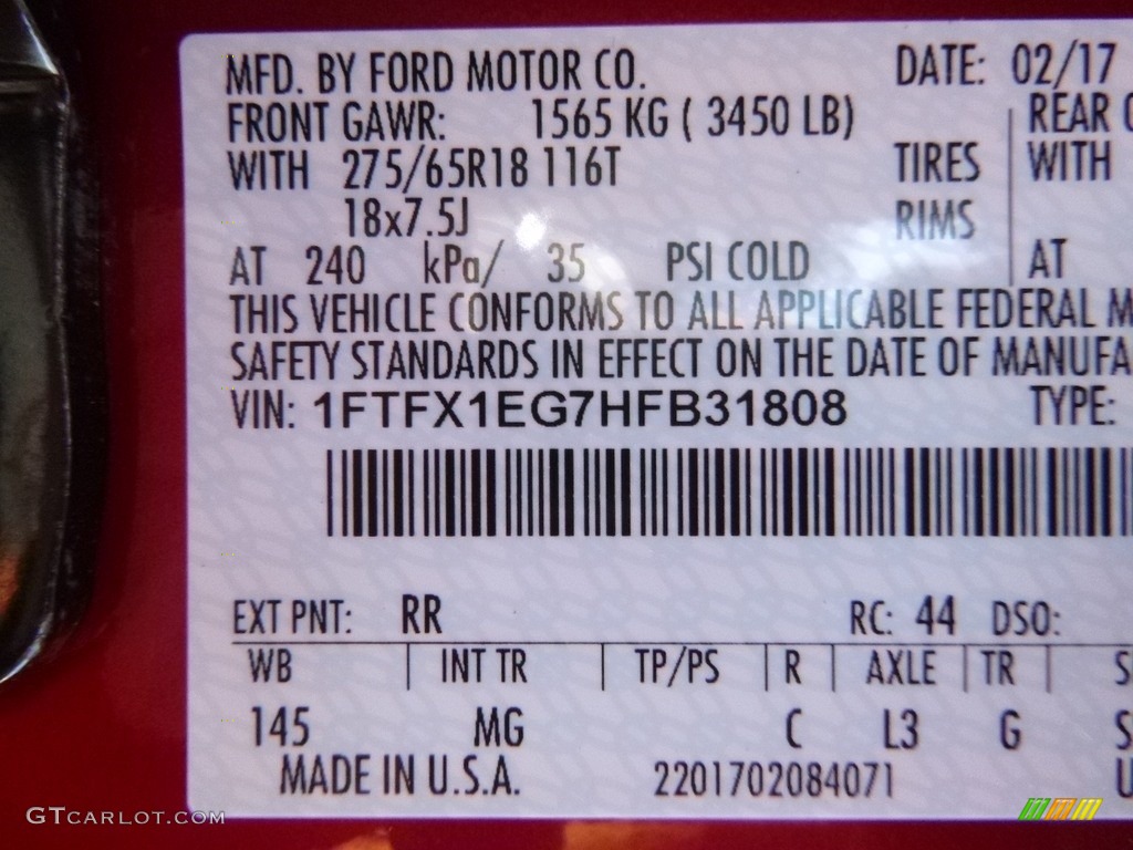 2017 F150 XLT SuperCab 4x4 - Ruby Red / Earth Gray photo #14
