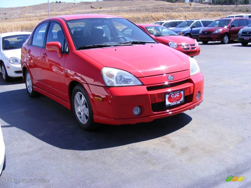 2003 Aerio S Sedan - Racy Red / Black photo #2