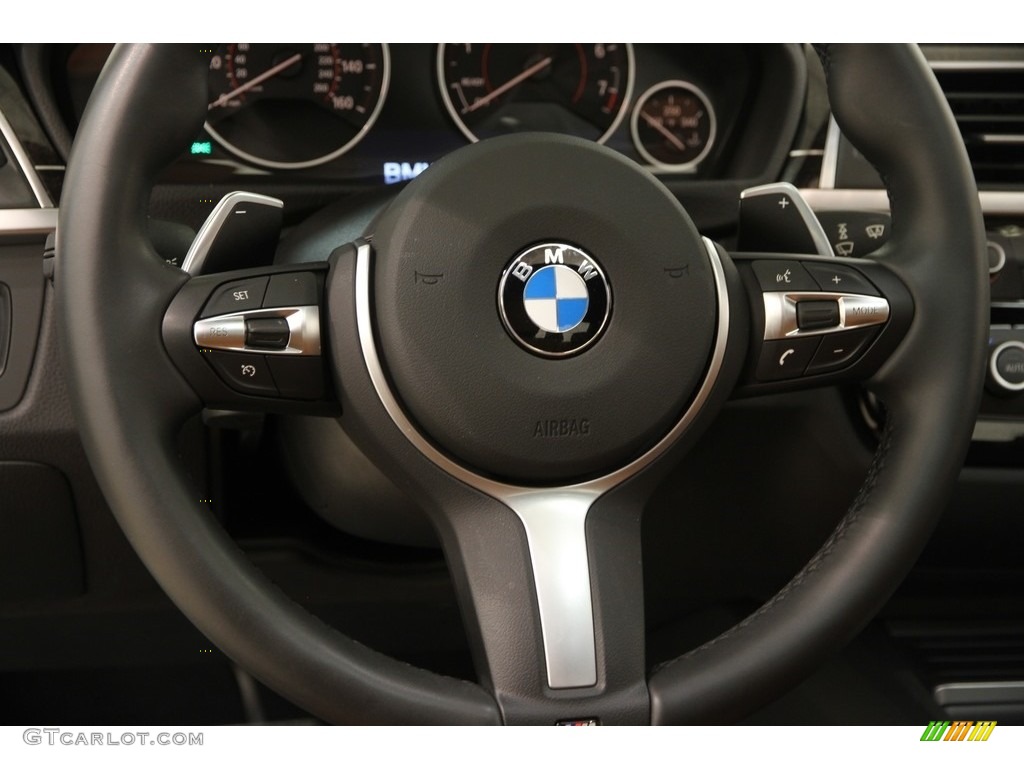 2016 BMW 3 Series 340i xDrive Sedan Saddle Brown Steering Wheel Photo #119098372