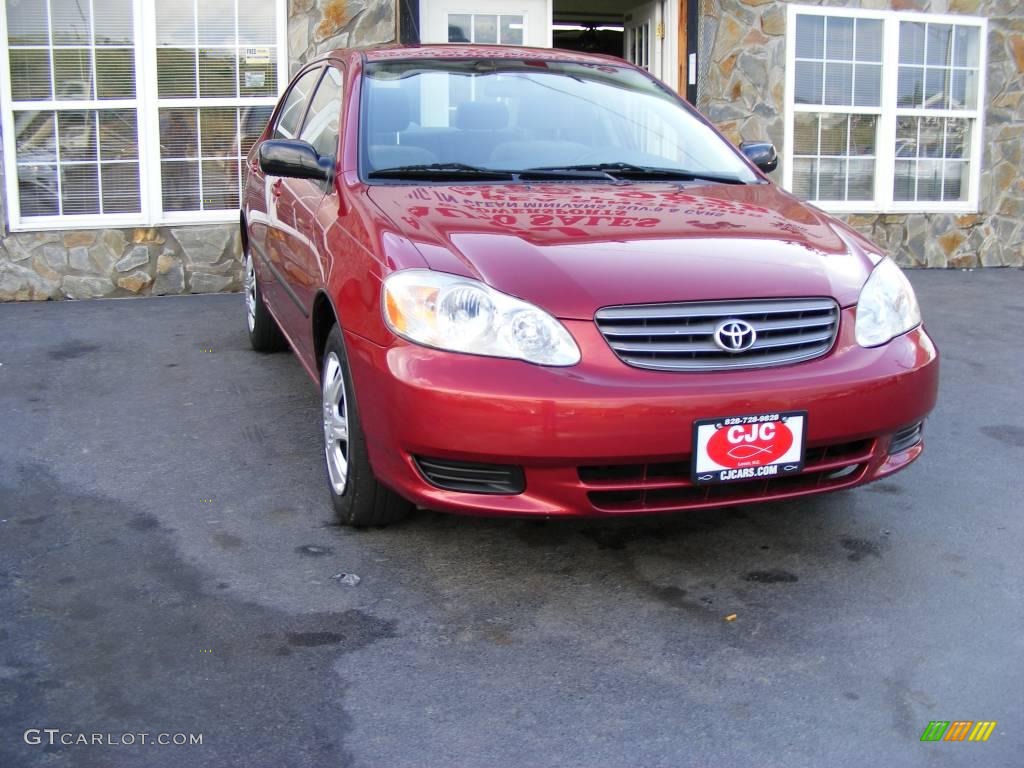 2004 Corolla CE - Impulse Red / Light Gray photo #2