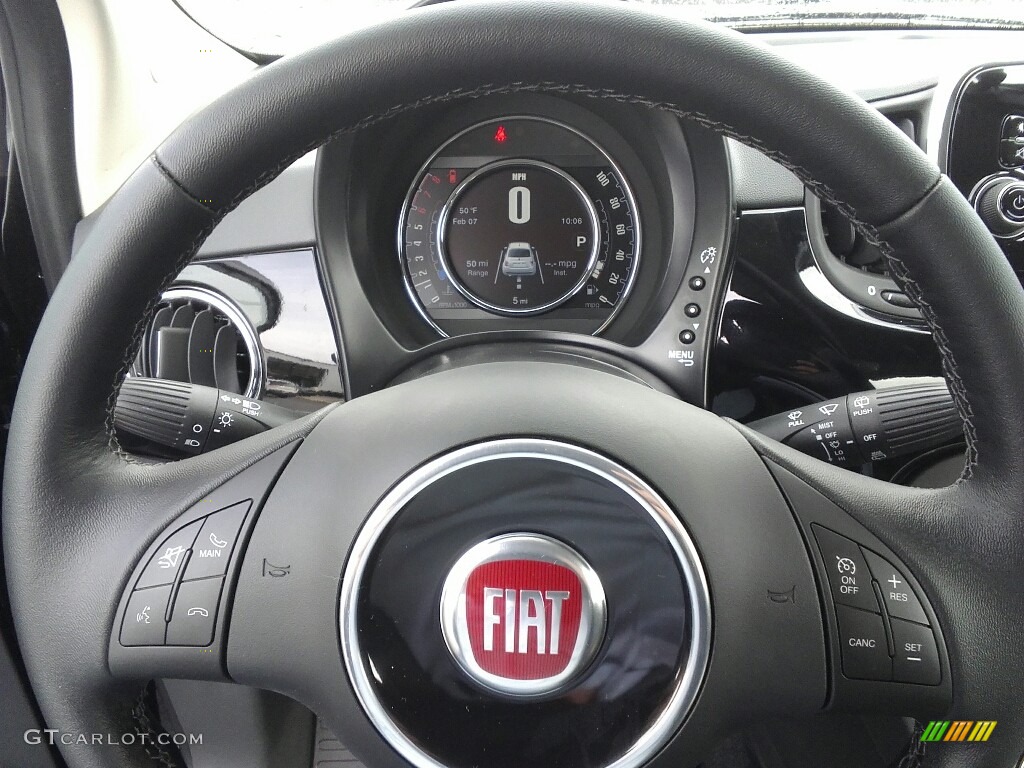 2017 Fiat 500 Pop Nero (Black) Steering Wheel Photo #119099503
