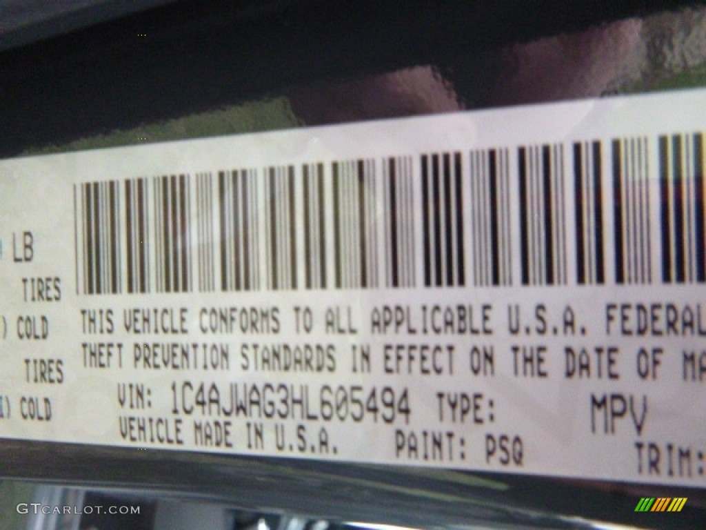 2017 Wrangler Sport 4x4 - Rhino / Black photo #11