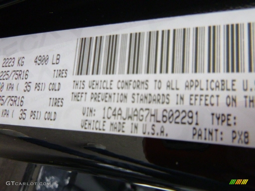 2017 Wrangler Sport 4x4 - Black / Black photo #13