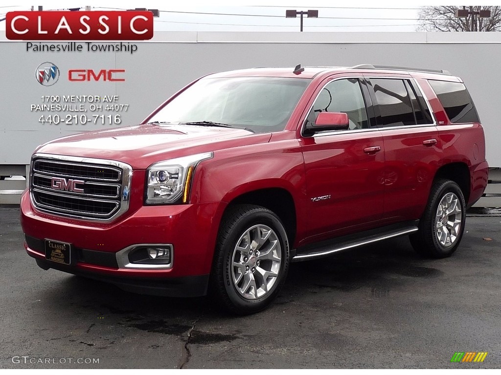 2015 Yukon SLT 4WD - Crystal Red Tintcoat / Cocoa/Dune photo #1