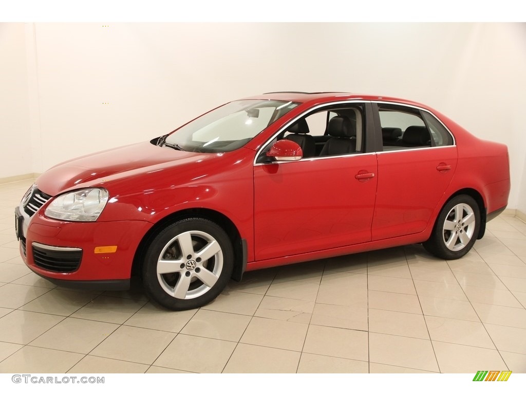 2008 Jetta SE Sedan - Salsa Red / Anthracite Black photo #3