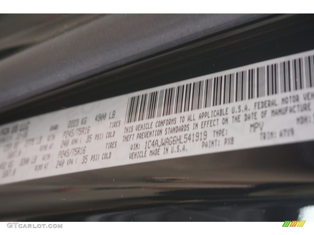 2017 Wrangler Sport 4x4 - Black / Black photo #10