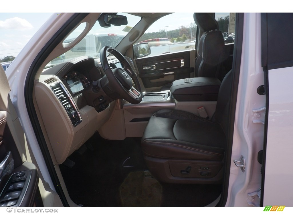 2017 1500 Laramie Longhorn Crew Cab 4x4 - Bright White / Canyon Brown/Light Frost Beige photo #7