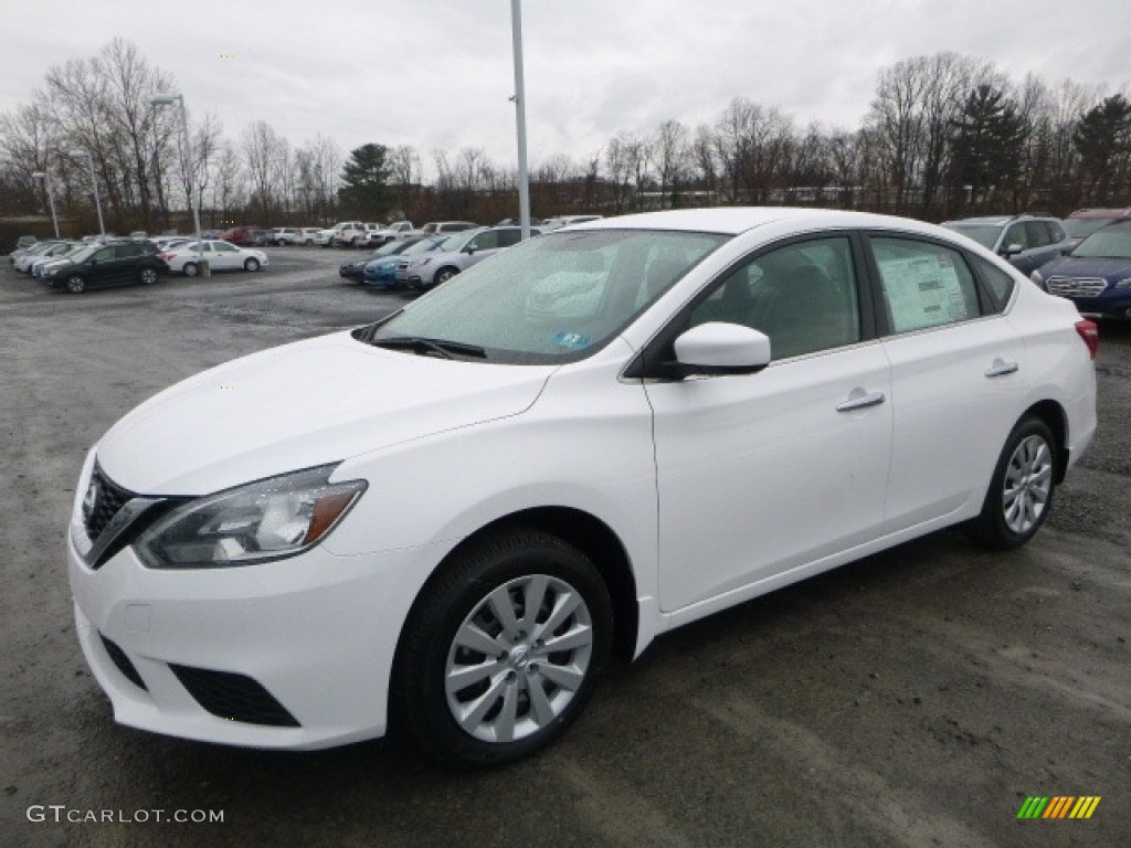 2017 Sentra S - Fresh Powder White / Marble Gray photo #8
