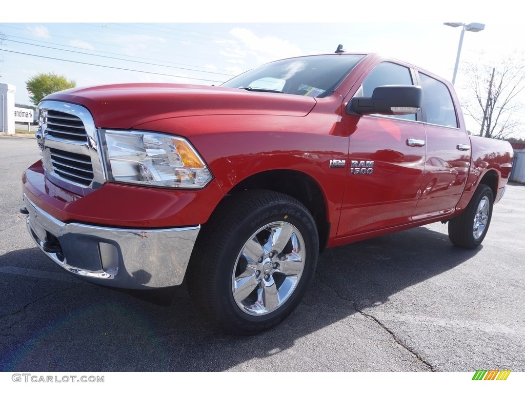 2017 1500 Big Horn Crew Cab 4x4 - Flame Red / Black/Diesel Gray photo #1