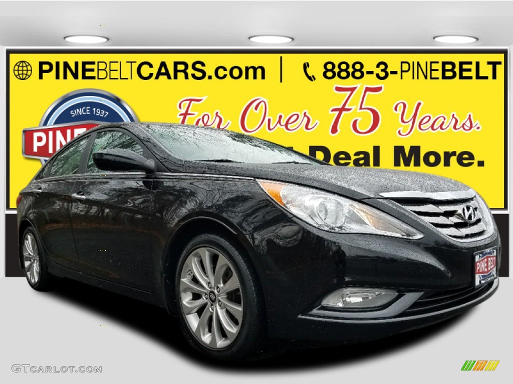 2012 Sonata SE 2.0T - Midnight Black / Black photo #1