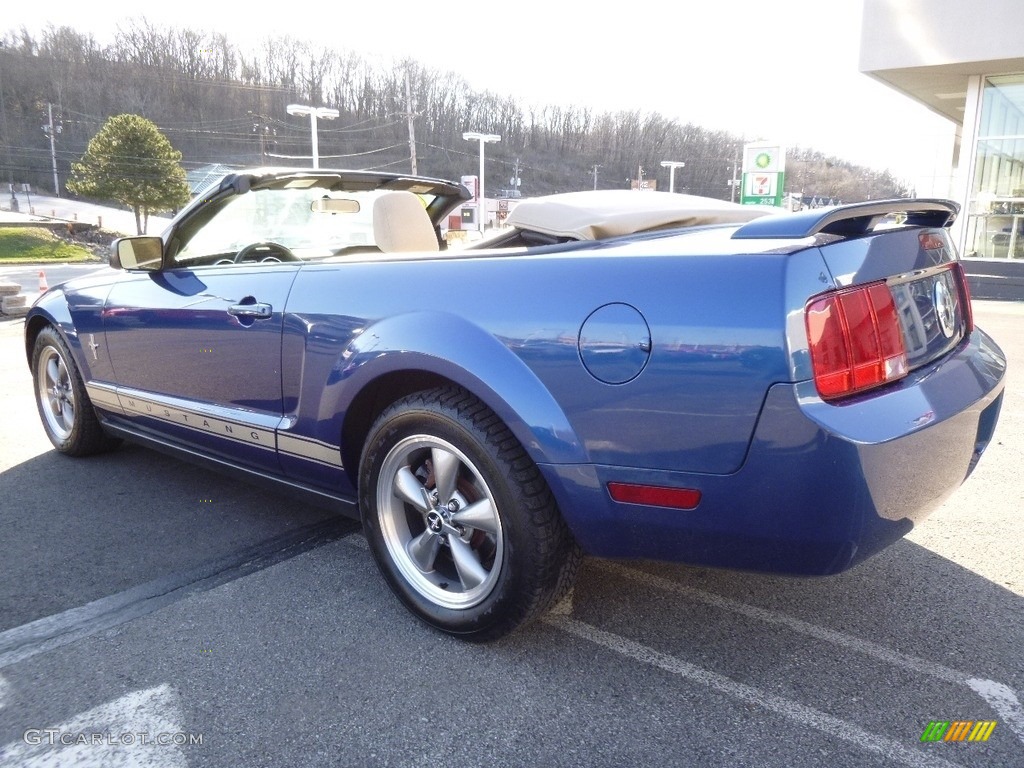 2006 Mustang V6 Premium Convertible - Vista Blue Metallic / Light Parchment photo #3