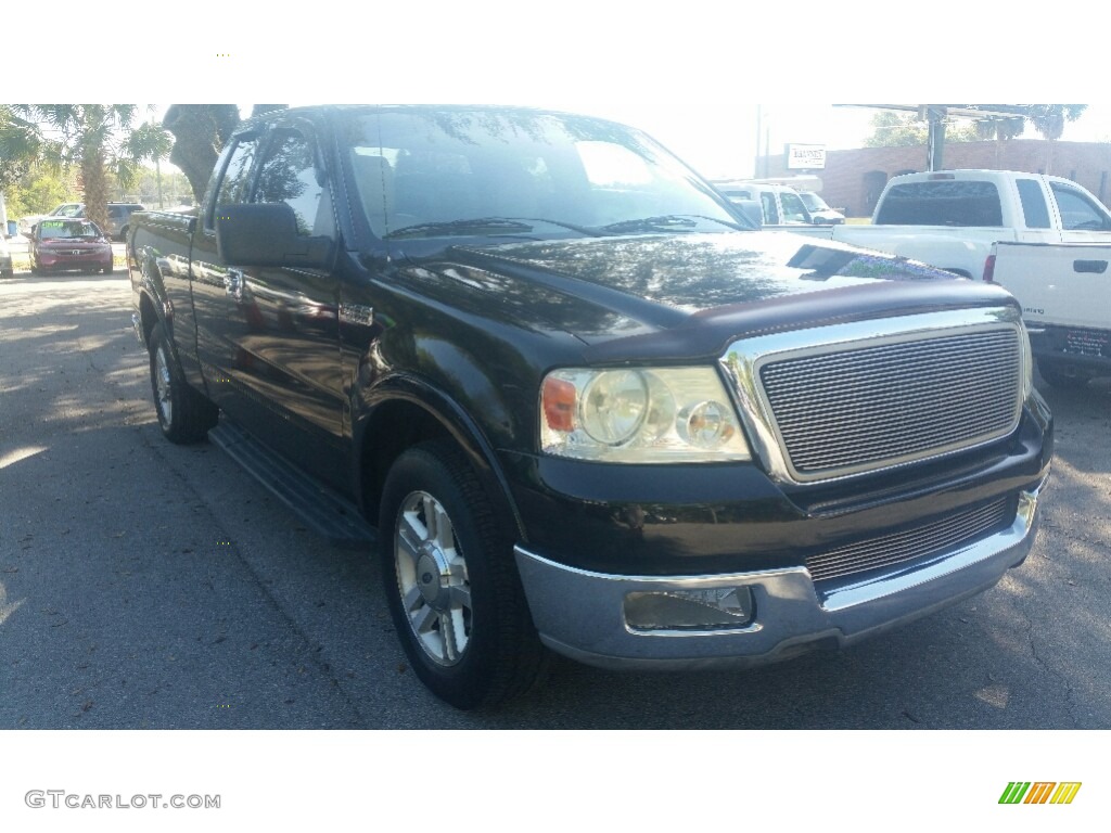 2004 F150 Lariat SuperCab - Black / Black photo #1