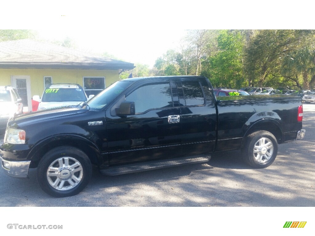 2004 F150 Lariat SuperCab - Black / Black photo #6