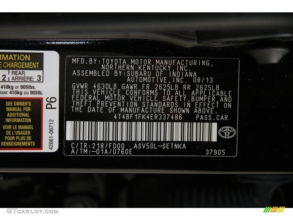 2014 Camry LE - Attitude Black Metallic / Ivory photo #18