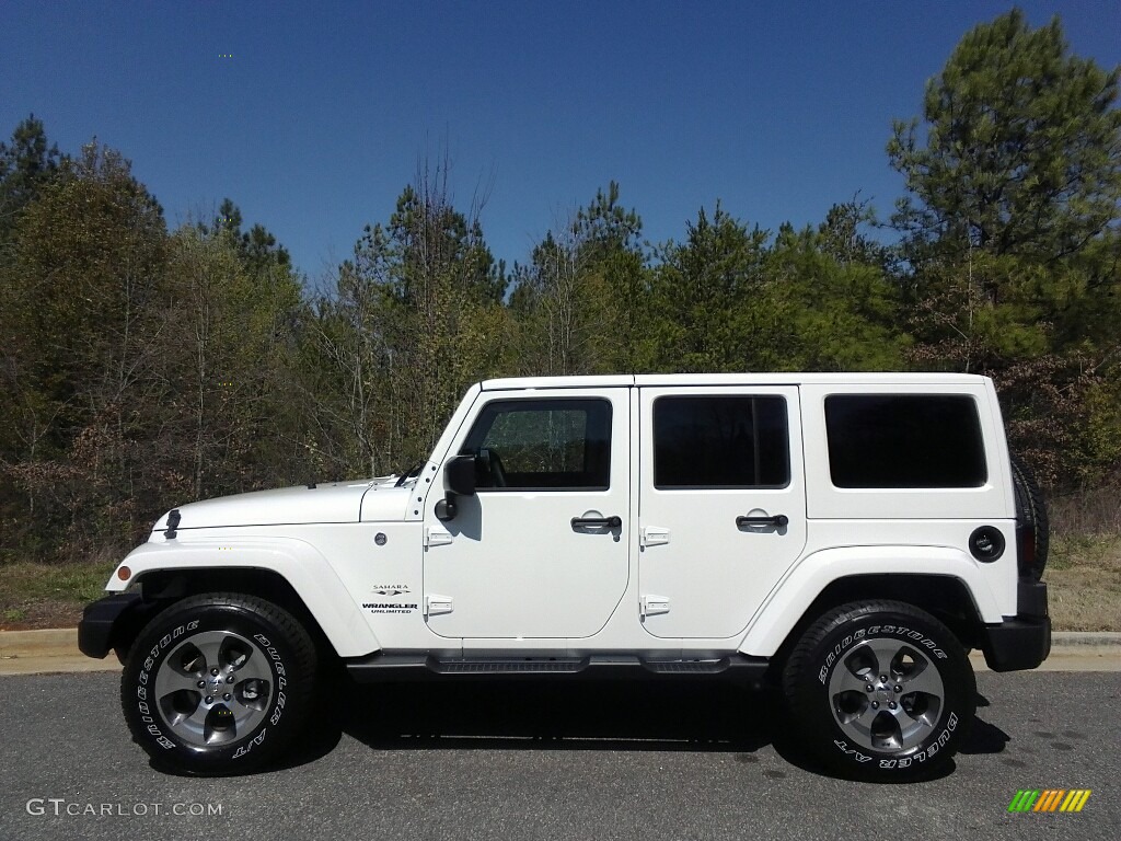 2017 Wrangler Unlimited Sahara 4x4 - Bright White / Black/Dark Saddle photo #1
