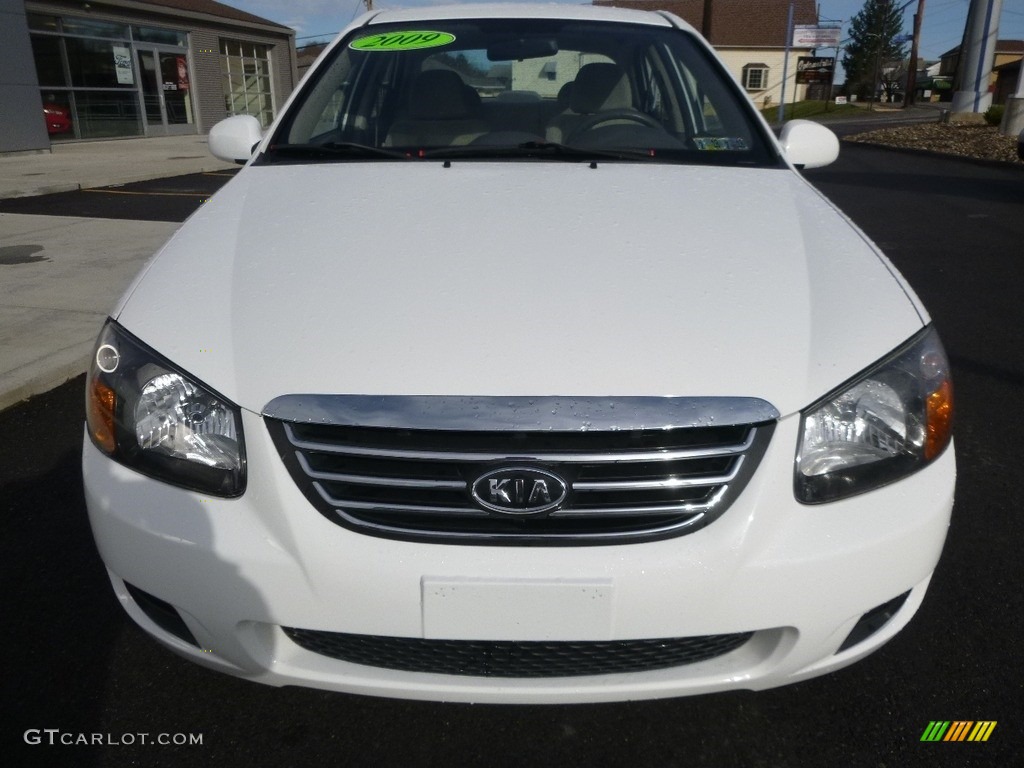 2009 Spectra EX Sedan - Clear White / Gray photo #2