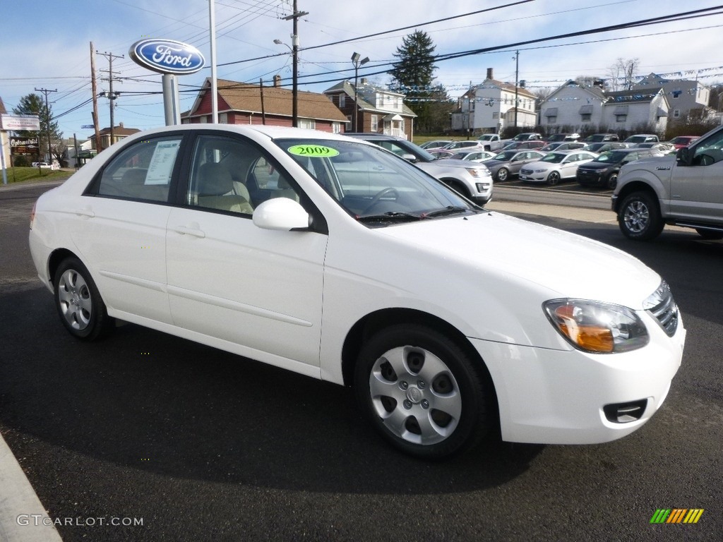 Clear White 2009 Kia Spectra EX Sedan Exterior Photo #119154512