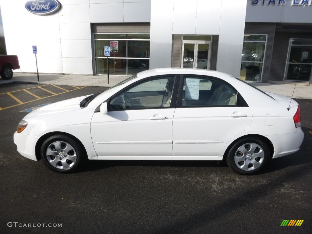 2009 Spectra EX Sedan - Clear White / Gray photo #9