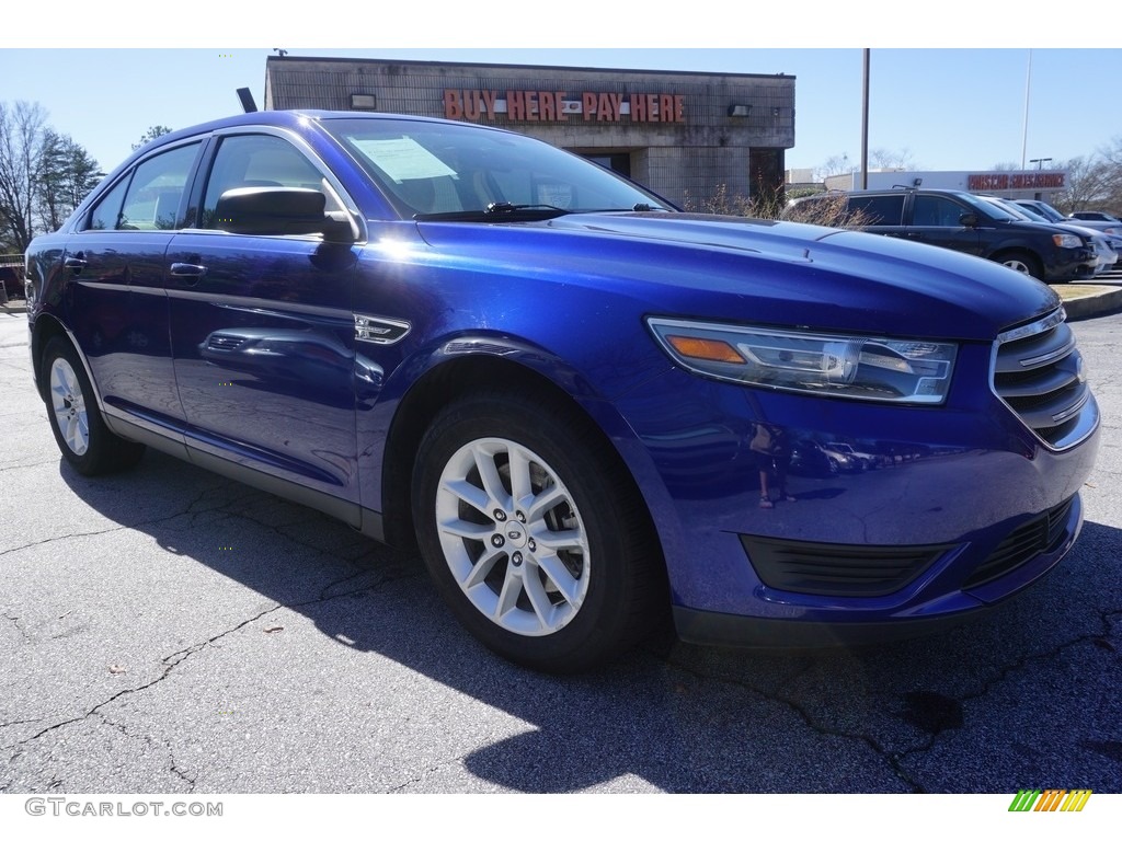 2013 Taurus SE - Deep Impact Blue Metallic / Dune photo #4
