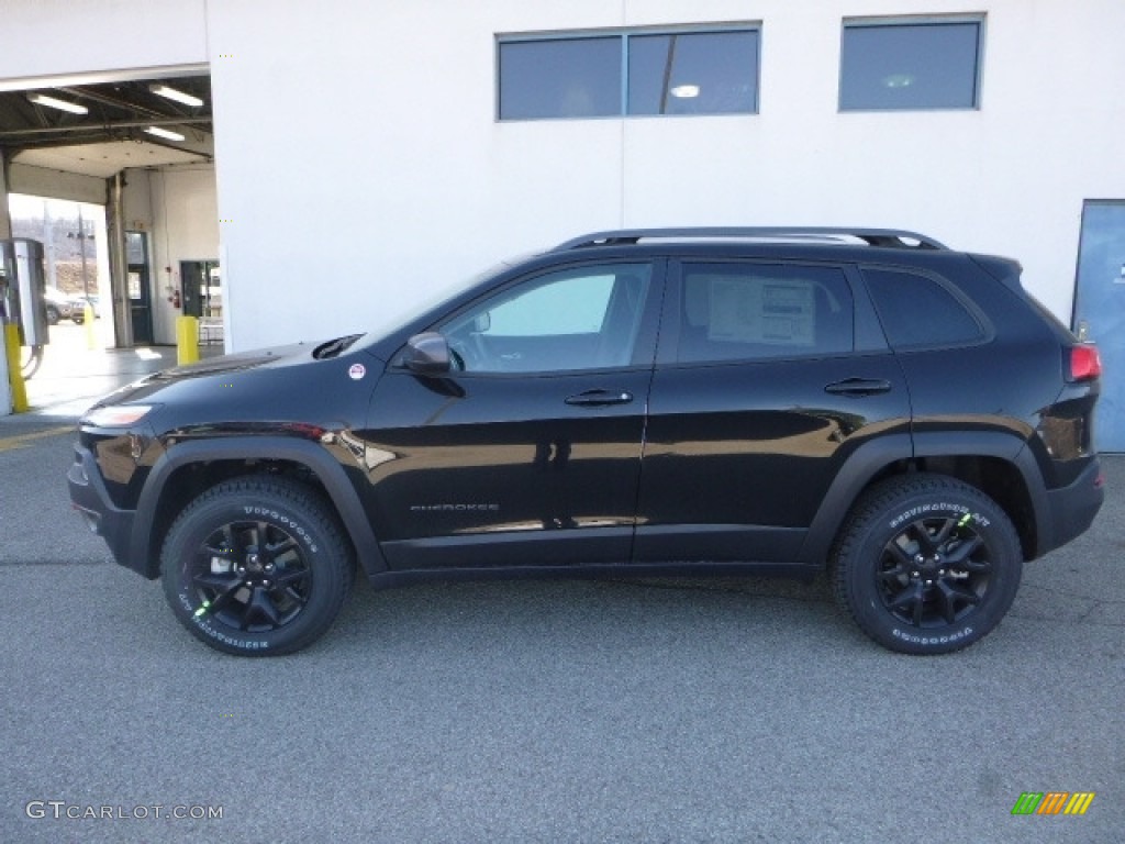 Diamond Black Crystal Pearl 2017 Jeep Cherokee Trailhawk 4x4 Exterior Photo #119162036