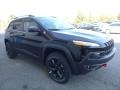 2017 Diamond Black Crystal Pearl Jeep Cherokee Trailhawk 4x4  photo #7