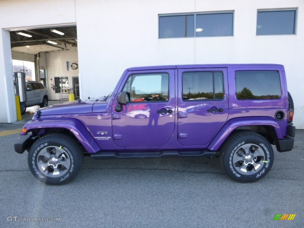 Extreme Purple 2017 Jeep Wrangler Unlimited Sahara 4x4 Exterior Photo #119162801