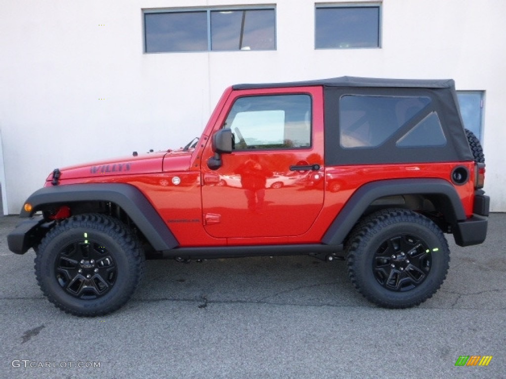 2017 Wrangler Willys Wheeler 4x4 - Firecracker Red / Black photo #2