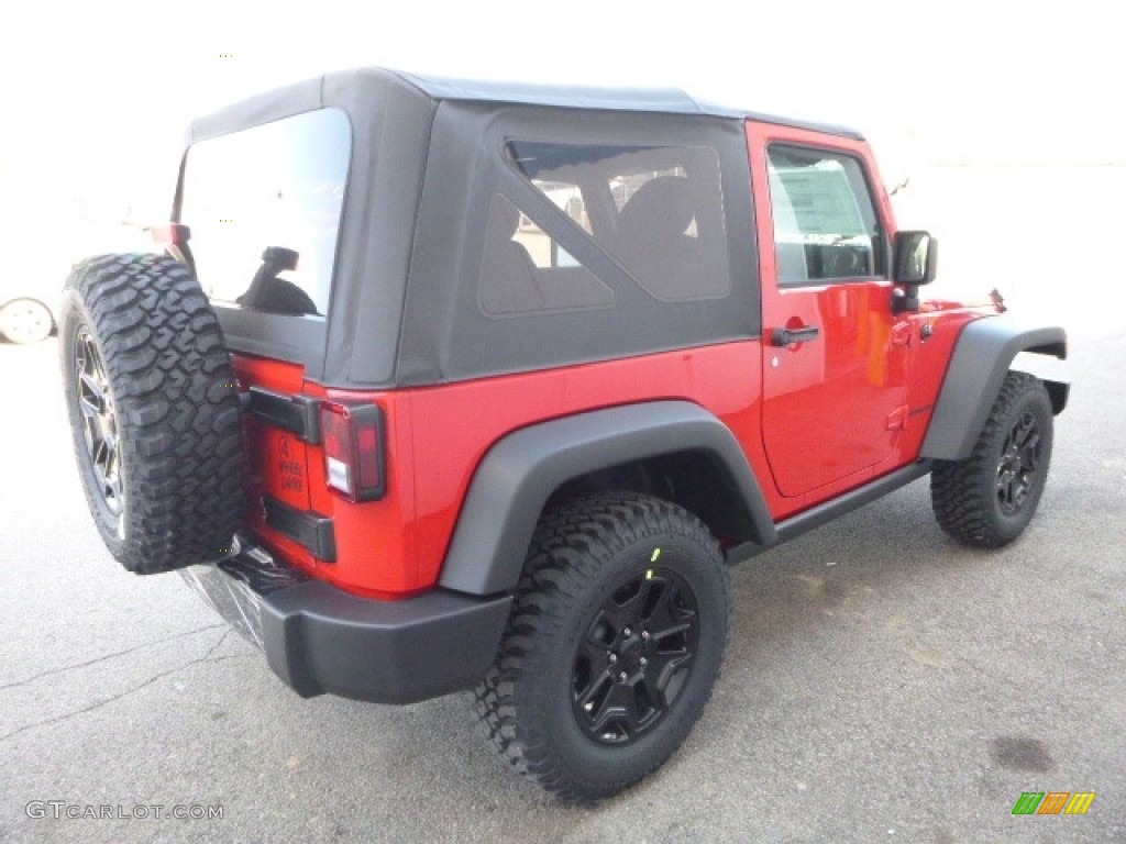 2017 Wrangler Willys Wheeler 4x4 - Firecracker Red / Black photo #5