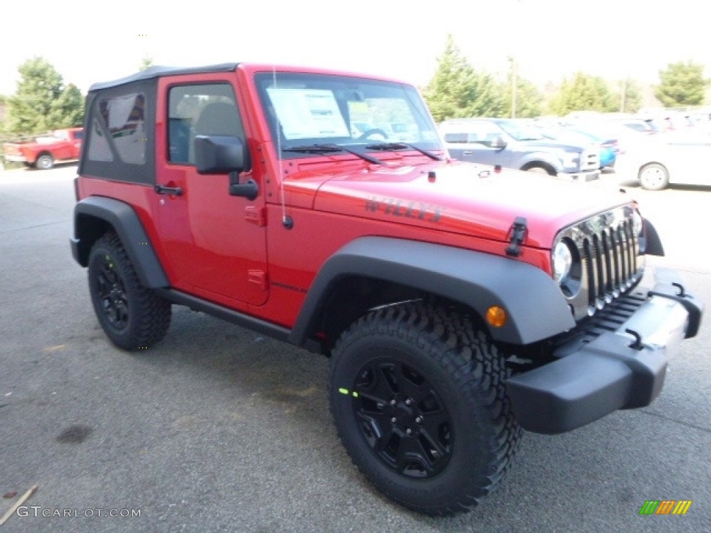 2017 Wrangler Willys Wheeler 4x4 - Firecracker Red / Black photo #10