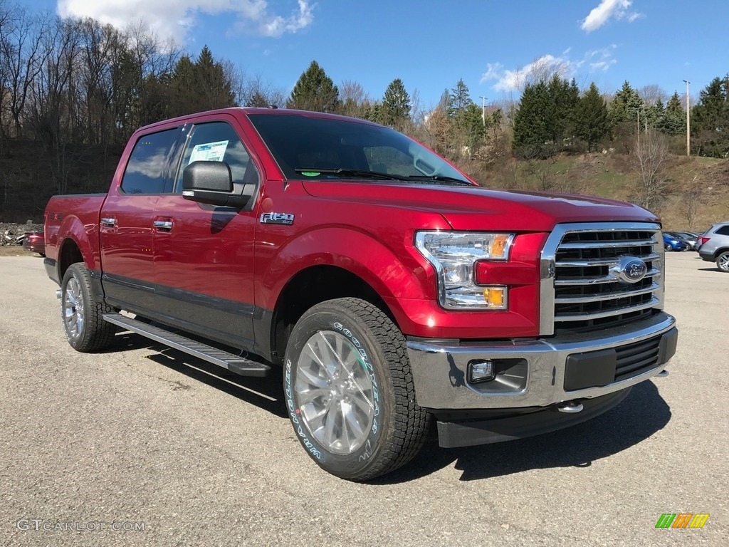 2017 F150 XLT SuperCrew 4x4 - Ruby Red / Earth Gray photo #3