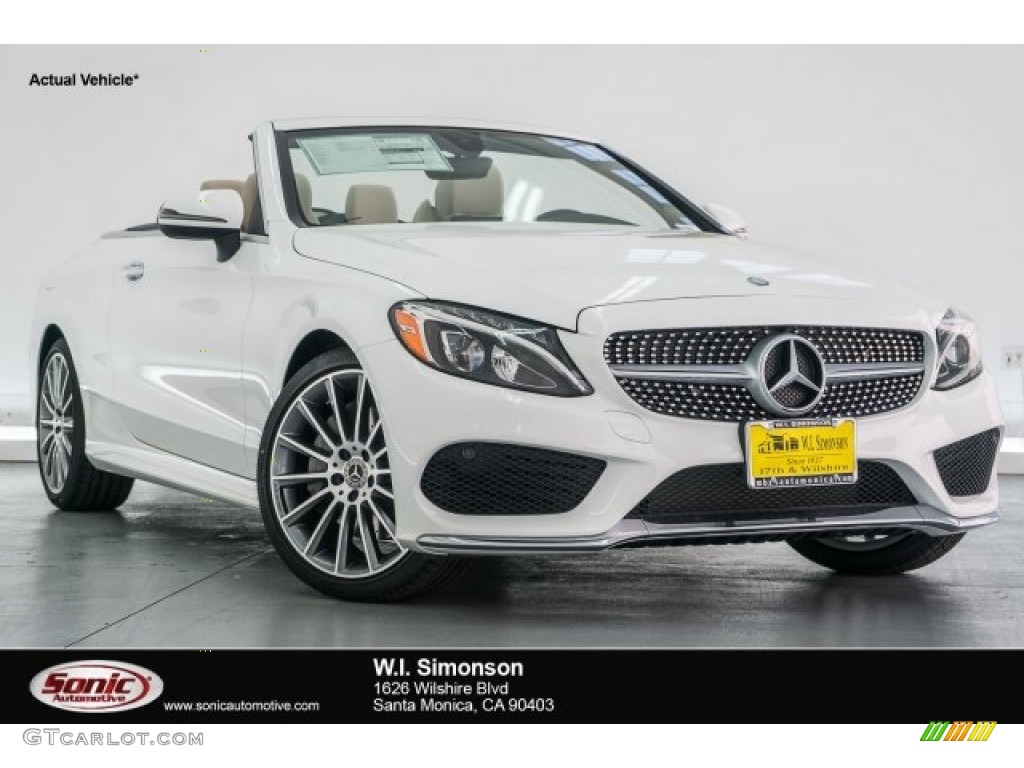 2017 C 300 Cabriolet - Polar White / Silk Beige/Black photo #1