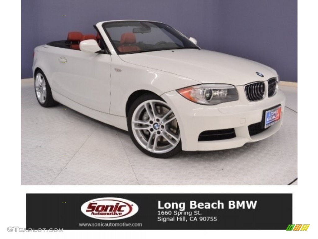 2013 1 Series 135i Convertible - Alpine White / Coral Red photo #1