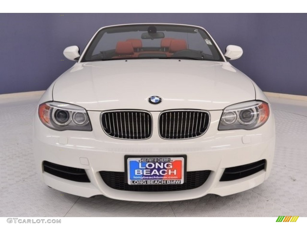 2013 1 Series 135i Convertible - Alpine White / Coral Red photo #2
