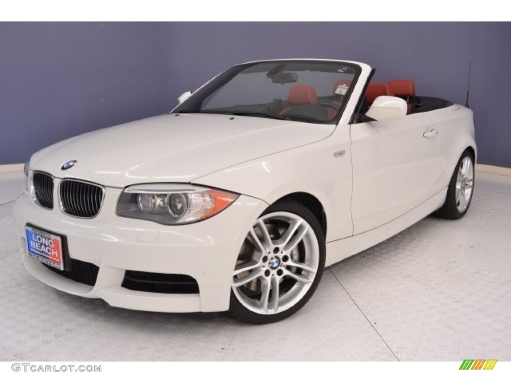 2013 1 Series 135i Convertible - Alpine White / Coral Red photo #3