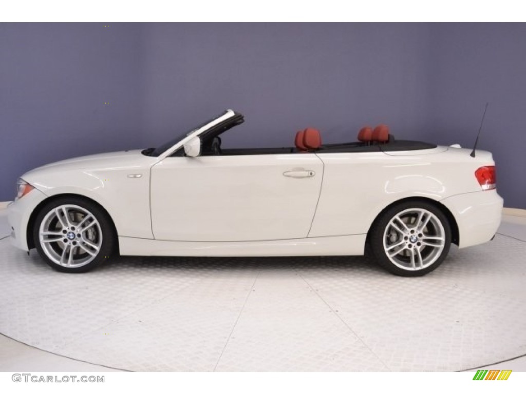 2013 1 Series 135i Convertible - Alpine White / Coral Red photo #4