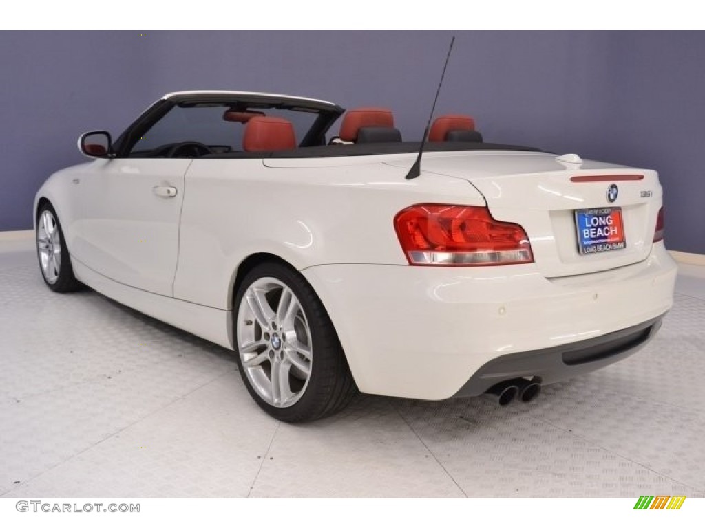 2013 1 Series 135i Convertible - Alpine White / Coral Red photo #5